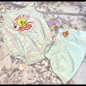 Baby Looney Tunes 2 Piece Blue Sleeveless 6/9m